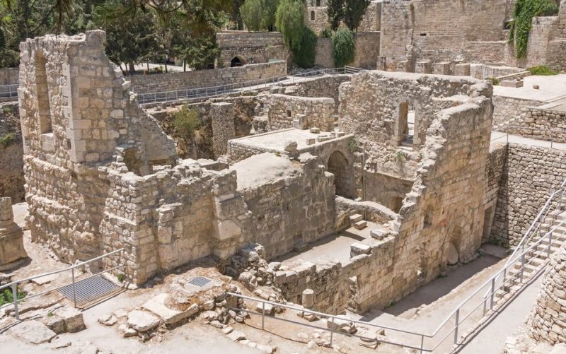 The Pool of Bethesda is located near the sheep gate in Jerusalem ...